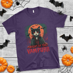 Halloween Vampire Cat T Shirt Night Of The Vampurr TS09 Purple Print Your Wear