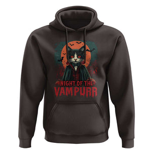 Halloween Vampire Cat Hoodie Night Of The Vampurr TS09 Dark Chocolate Print Your Wear