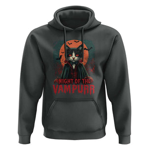 Halloween Vampire Cat Hoodie Night Of The Vampurr TS09 Dark Heather Print Your Wear