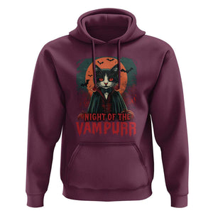 Halloween Vampire Cat Hoodie Night Of The Vampurr TS09 Maroon Print Your Wear