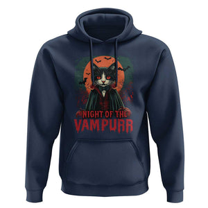Halloween Vampire Cat Hoodie Night Of The Vampurr TS09 Navy Print Your Wear