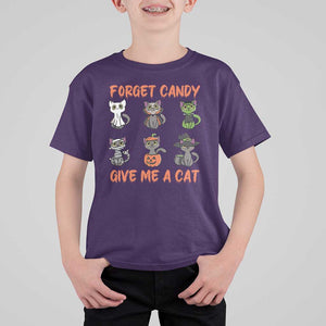 Halloween Cat Lover T Shirt For Kid Forget Candy Give Me Cat TS09 Purple Print Your Wear