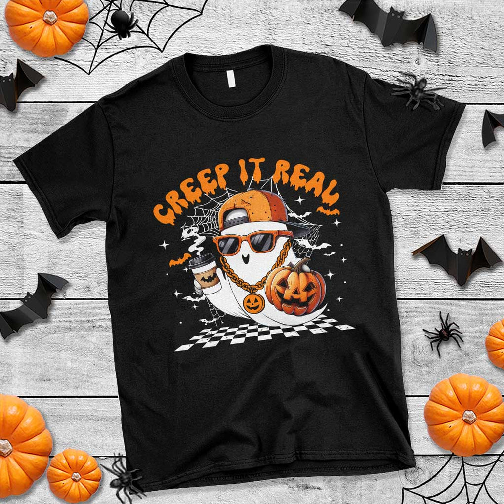 Funny Halloween Hip Hop T Shirt Creep It Real Gangster Ghost TS09 Black Print Your Wear