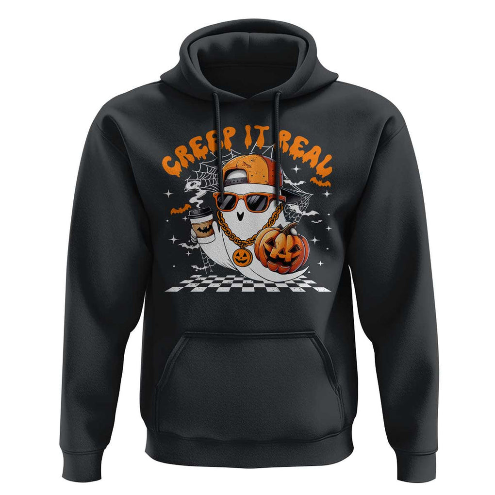 Funny Halloween Hip Hop Hoodie Creep It Real Gangster Ghost TS09 Black Print Your Wear