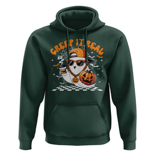 Funny Halloween Hip Hop Hoodie Creep It Real Gangster Ghost TS09 Dark Forest Green Print Your Wear