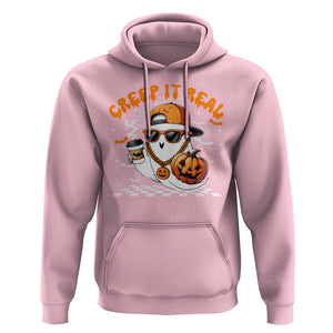 Funny Halloween Hip Hop Hoodie Creep It Real Gangster Ghost TS09 Light Pink Print Your Wear