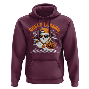 Funny Halloween Hip Hop Hoodie Creep It Real Gangster Ghost TS09 Maroon Print Your Wear