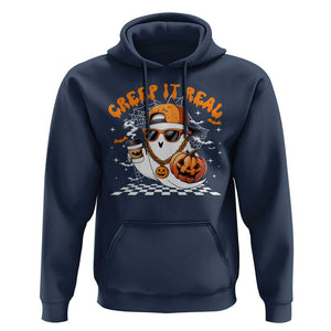 Funny Halloween Hip Hop Hoodie Creep It Real Gangster Ghost TS09 Navy Print Your Wear