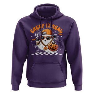 Funny Halloween Hip Hop Hoodie Creep It Real Gangster Ghost TS09 Purple Print Your Wear