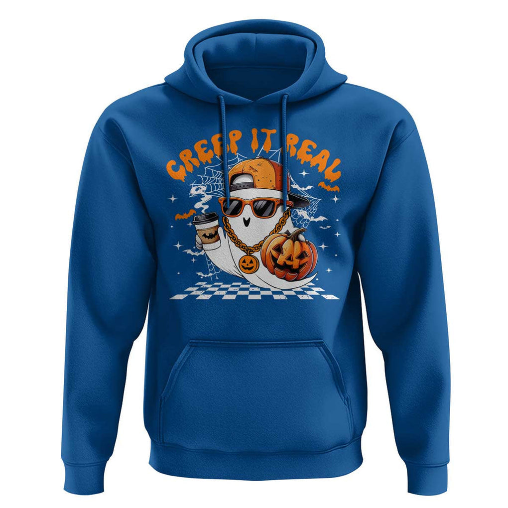 Funny Halloween Hip Hop Hoodie Creep It Real Gangster Ghost TS09 Royal Blue Print Your Wear