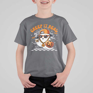 Funny Halloween Hip Hop T Shirt For Kid Creep It Real Gangster Ghost TS09 Charcoal Print Your Wear