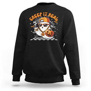 Funny Halloween Hip Hop Sweatshirt Creep It Real Gangster Ghost TS09 Black Print Your Wear