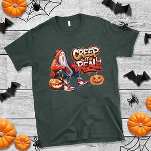 Funny Halloween Hip Hop T Shirt Creep It Real Cool Ghost Old School TS09 Dark Forest Green Print Your Wear