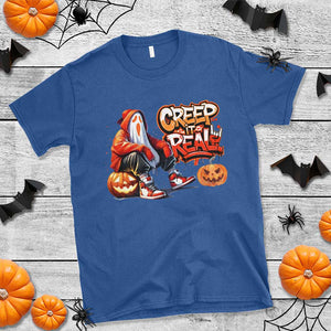 Funny Halloween Hip Hop T Shirt Creep It Real Cool Ghost Old School TS09 Royal Blue Print Your Wear