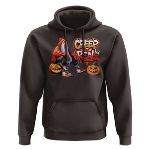 Funny Halloween Hip Hop Hoodie Creep It Real Cool Ghost Old School TS09 Dark Chocolate Print Your Wear