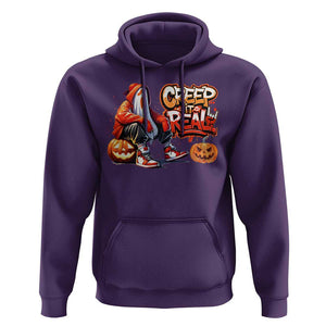 Funny Halloween Hip Hop Hoodie Creep It Real Cool Ghost Old School TS09 Purple Print Your Wear