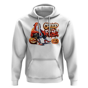 Funny Halloween Hip Hop Hoodie Creep It Real Cool Ghost Old School TS09 White Print Your Wear