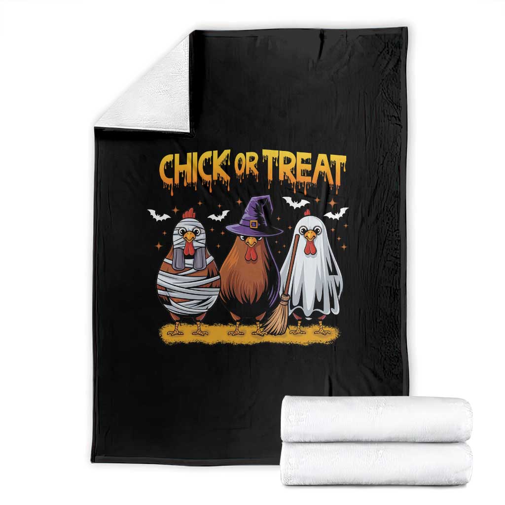 Funny Halloween Throw Blanket Chick Or Treat Spooky Chicken TS09 Black Print Your Wear