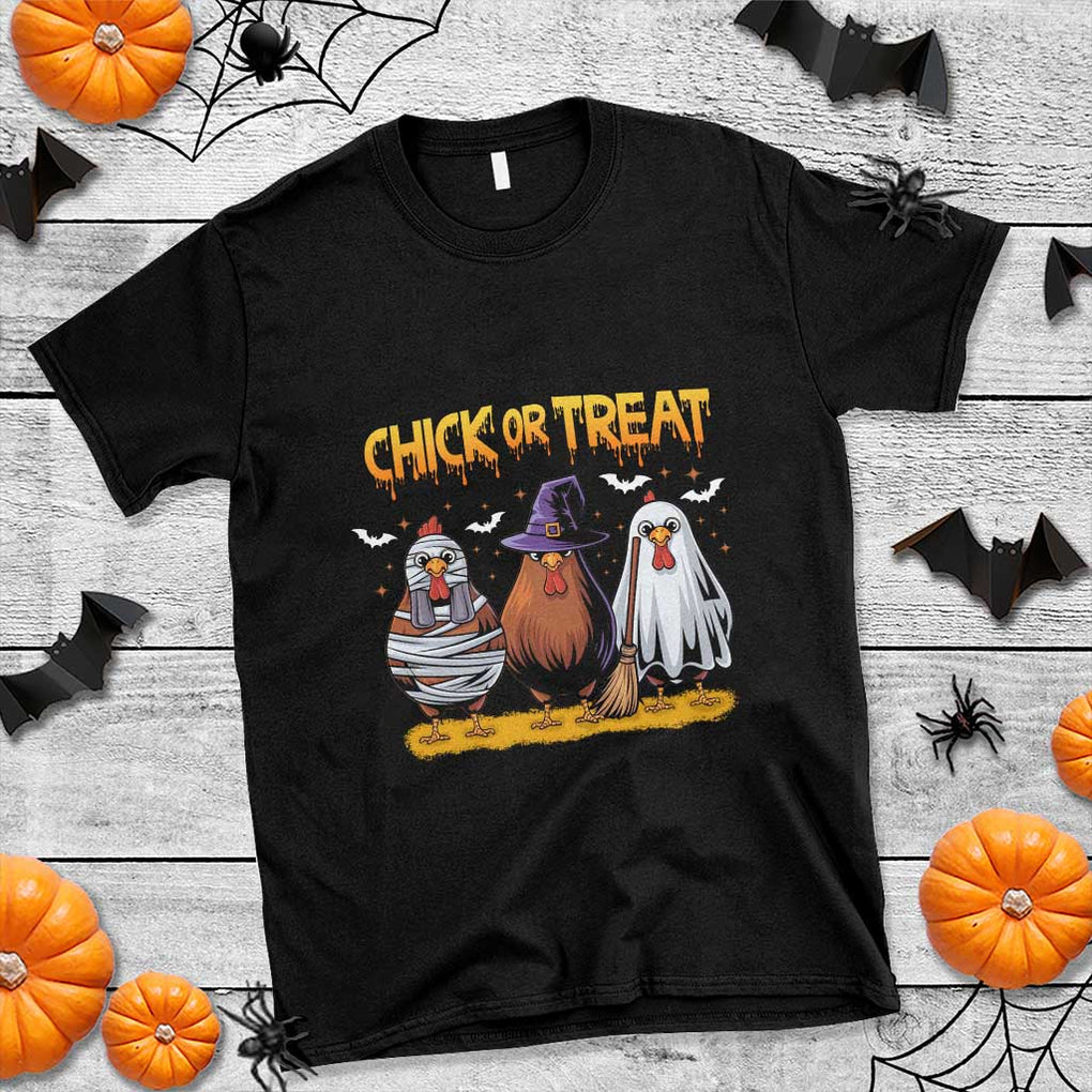 Funny Halloween T Shirt Chick Or Treat Spooky Chicken TS09 Black Print Your Wear