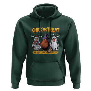 Funny Halloween Hoodie Chick Or Treat Spooky Chicken TS09 Dark Forest Green Print Your Wear