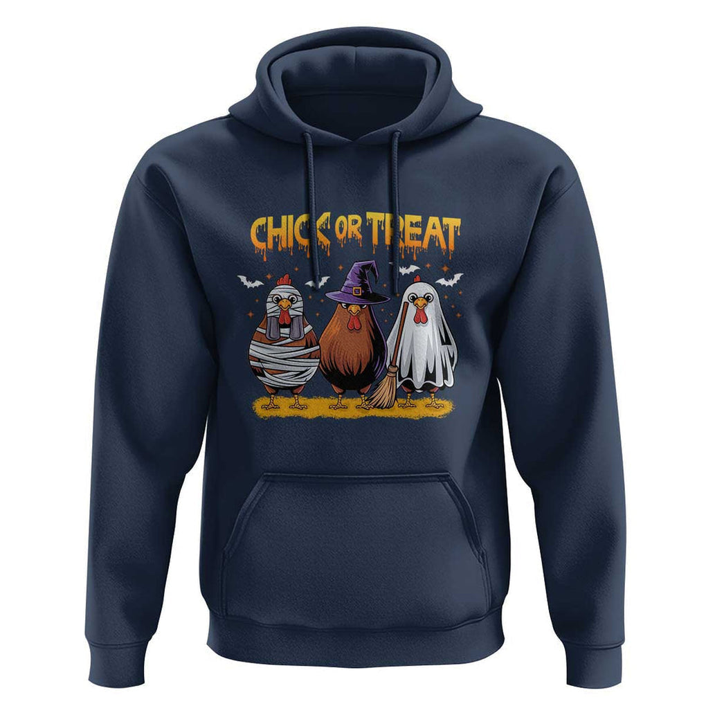 Funny Halloween Hoodie Chick Or Treat Spooky Chicken TS09 Navy Print Your Wear