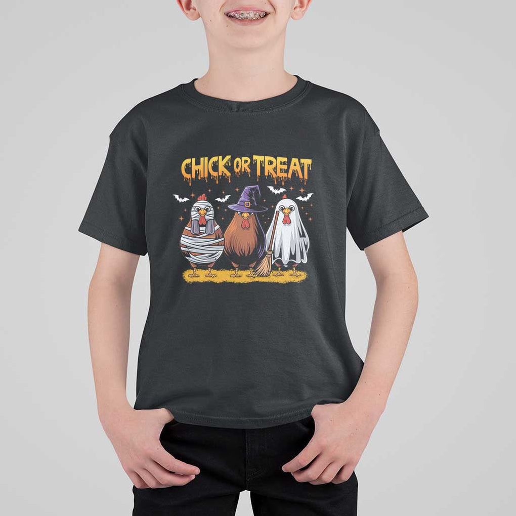 Funny Halloween T Shirt For Kid Chick Or Treat Spooky Chicken TS09 Black Print Your Wear