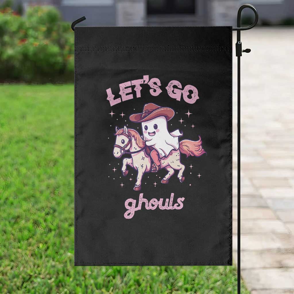 Halloween Cowboy Garden Flag Let's Go Ghouls Ghost Riding Horse TS09 Print Your Wear