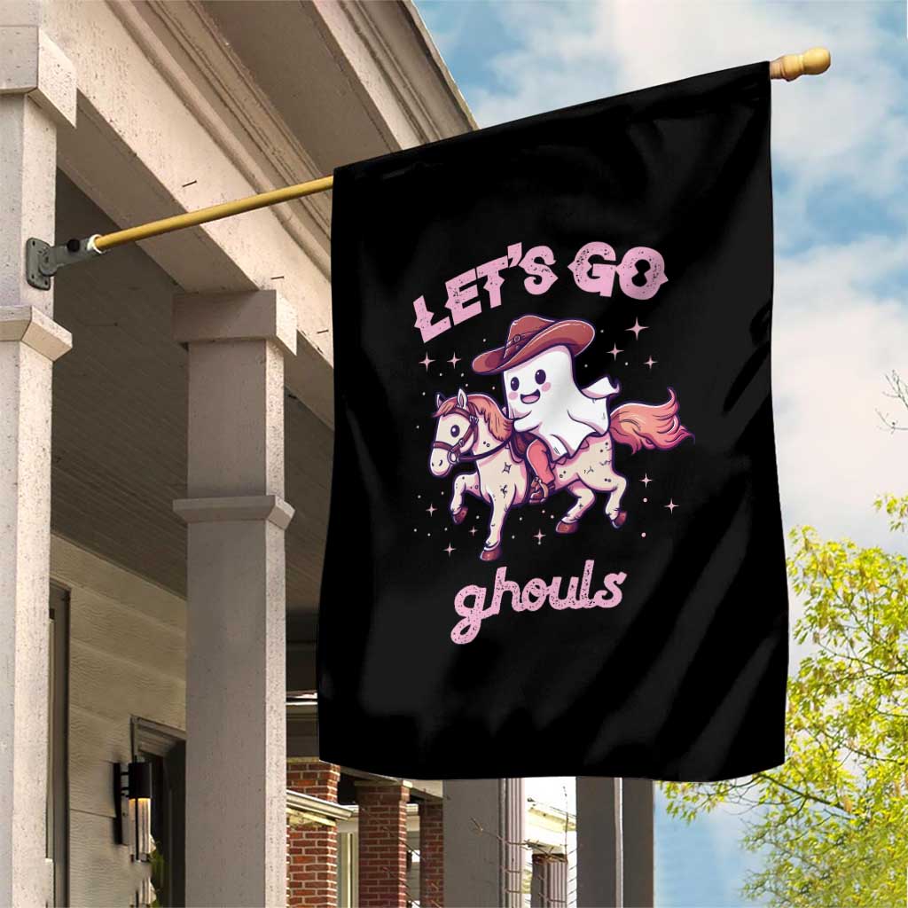 Halloween Cowboy Garden Flag Let's Go Ghouls Ghost Riding Horse TS09 Print Your Wear