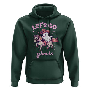 Halloween Cowboy Hoodie Let's Go Ghouls Ghost Riding Horse TS09 Dark Forest Green Print Your Wear