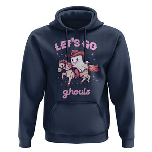 Halloween Cowboy Hoodie Let's Go Ghouls Ghost Riding Horse TS09 Navy Print Your Wear