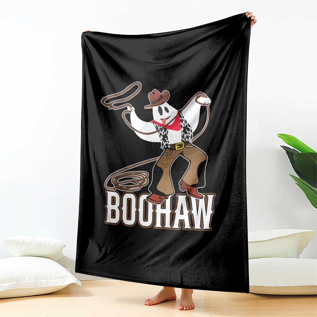 Halloween Cowboy Throw Blanket BooHaw Western Ghost TS09 Print Your Wear