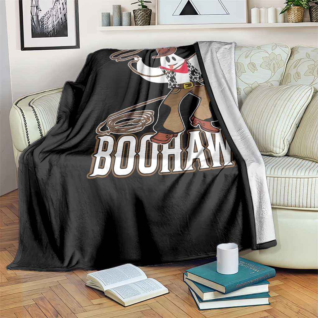 Halloween Cowboy Throw Blanket BooHaw Western Ghost TS09 Print Your Wear