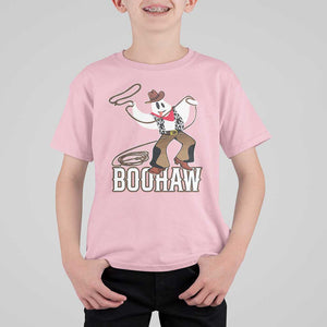 Halloween Cowboy T Shirt For Kid BooHaw Western Ghost TS09 Light Pink Print Your Wear