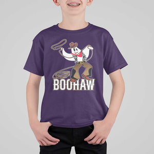 Halloween Cowboy T Shirt For Kid BooHaw Western Ghost TS09 Purple Print Your Wear