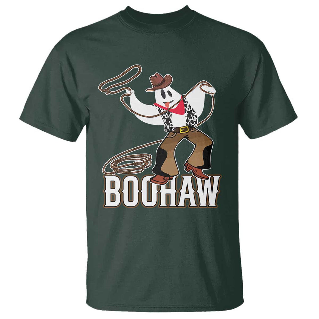 Halloween Cowboy T Shirt BooHaw Western Ghost TS09 Dark Forest Green Print Your Wear