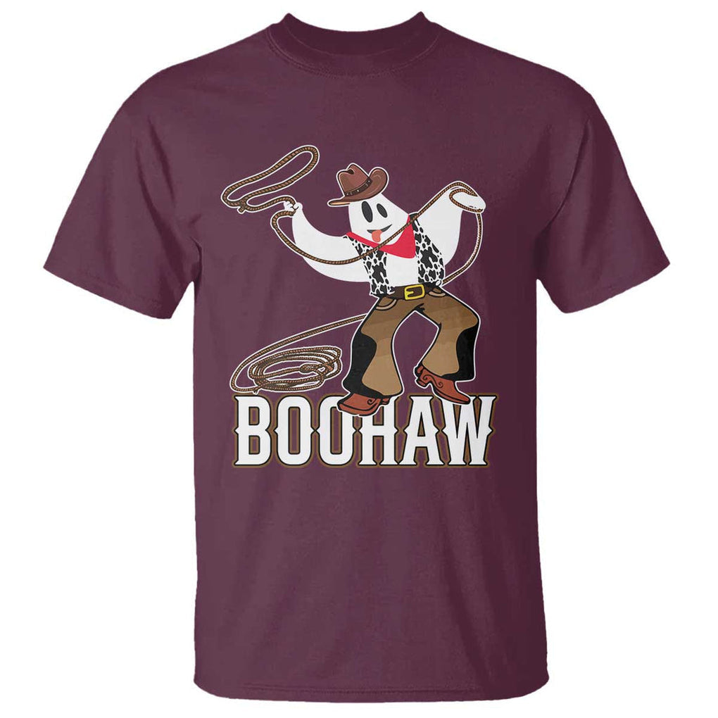 Halloween Cowboy T Shirt BooHaw Western Ghost TS09 Maroon Print Your Wear
