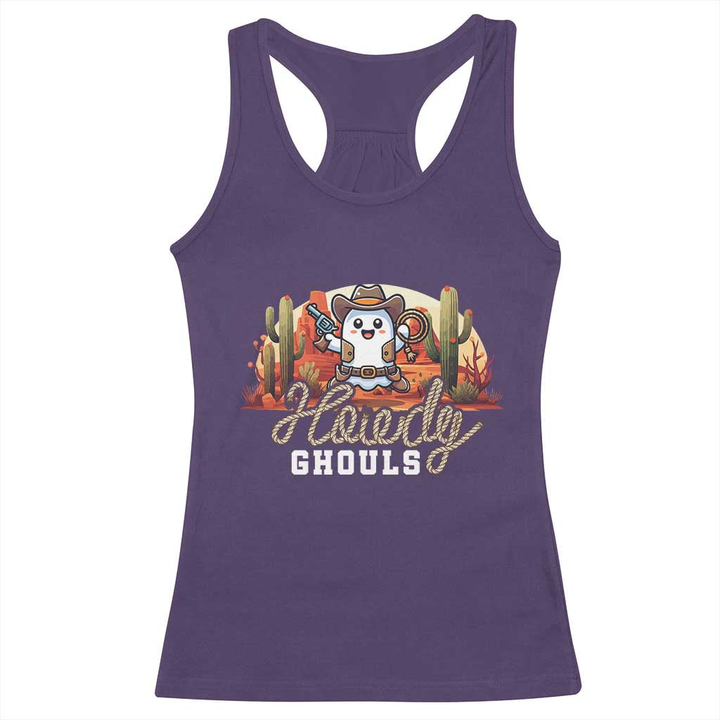 Halloween Cowboy Racerback Tank Top Howdy Ghouls Funny Western Ghost TS09 Purple Print Your Wear