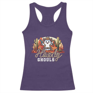 Halloween Cowboy Racerback Tank Top Howdy Ghouls Funny Western Ghost TS09 Purple Print Your Wear