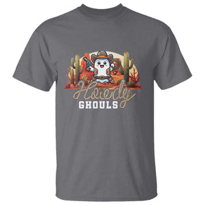 Halloween Cowboy T Shirt Howdy Ghouls Funny Western Ghost TS09 Charcoal Print Your Wear