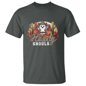 Halloween Cowboy T Shirt Howdy Ghouls Funny Western Ghost TS09 Dark Heather Print Your Wear