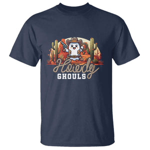 Halloween Cowboy T Shirt Howdy Ghouls Funny Western Ghost TS09 Navy Print Your Wear