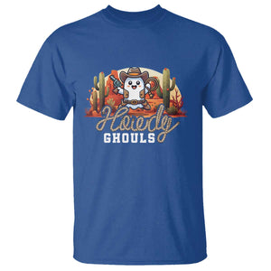 Halloween Cowboy T Shirt Howdy Ghouls Funny Western Ghost TS09 Royal Blue Print Your Wear