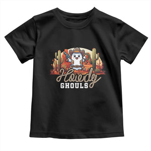 Halloween Cowboy Toddler T Shirt Howdy Ghouls Funny Western Ghost TS09 Black Print Your Wear