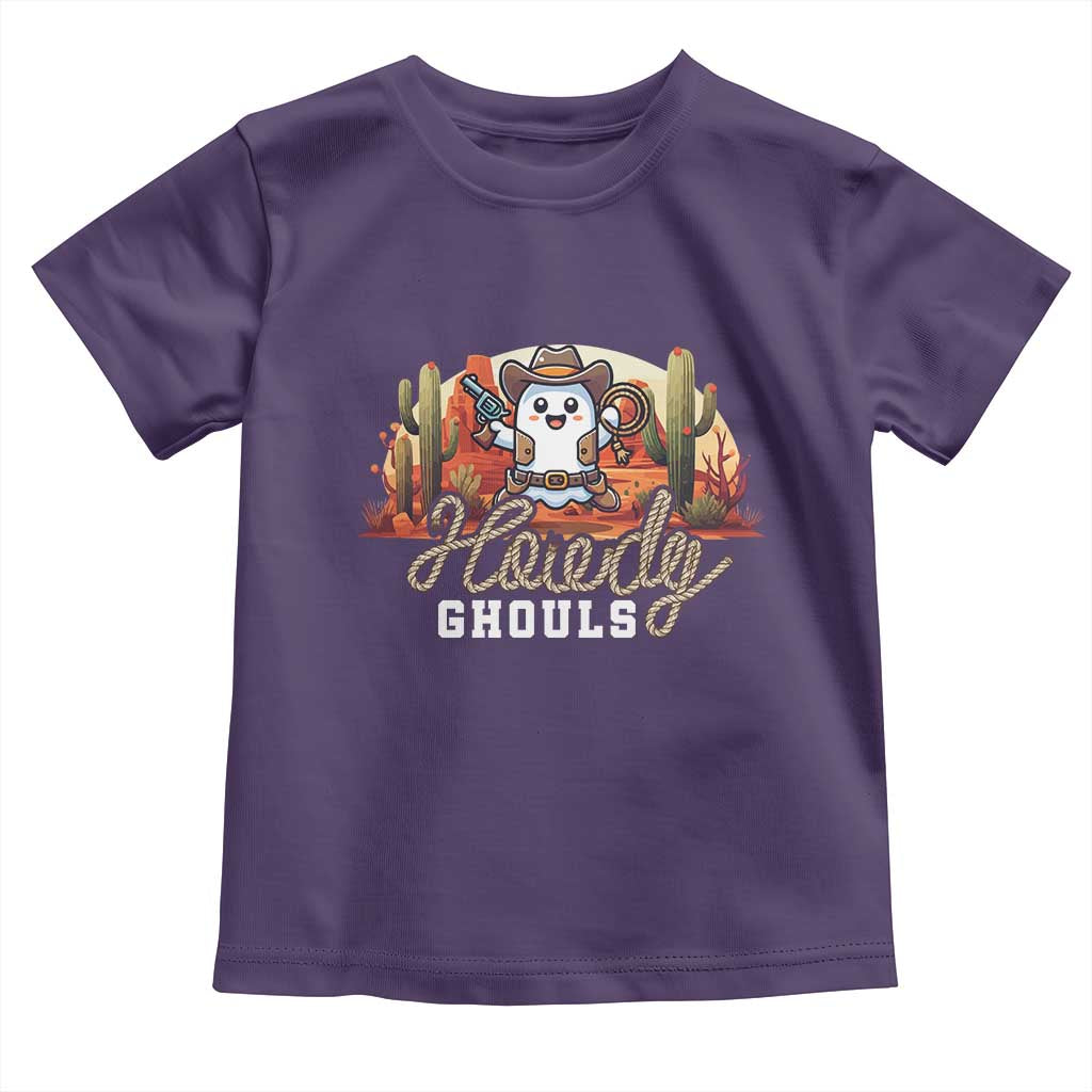 Halloween Cowboy Toddler T Shirt Howdy Ghouls Funny Western Ghost TS09 Purple Print Your Wear