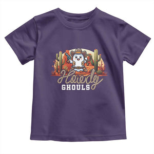 Halloween Cowboy Toddler T Shirt Howdy Ghouls Funny Western Ghost TS09 Purple Print Your Wear