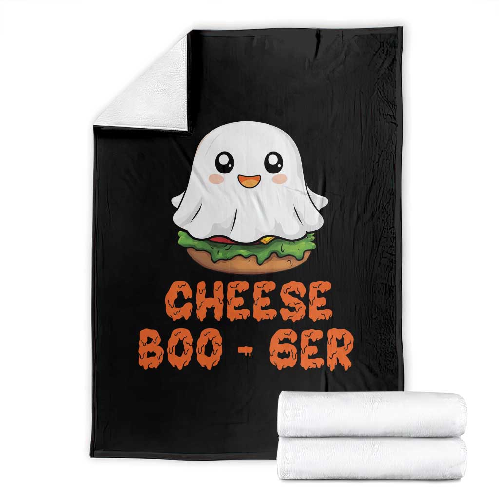 Funny Halloween Throw Blanket Cheese Boo-ger Cute Hamburger Ghost TS09 Black Print Your Wear