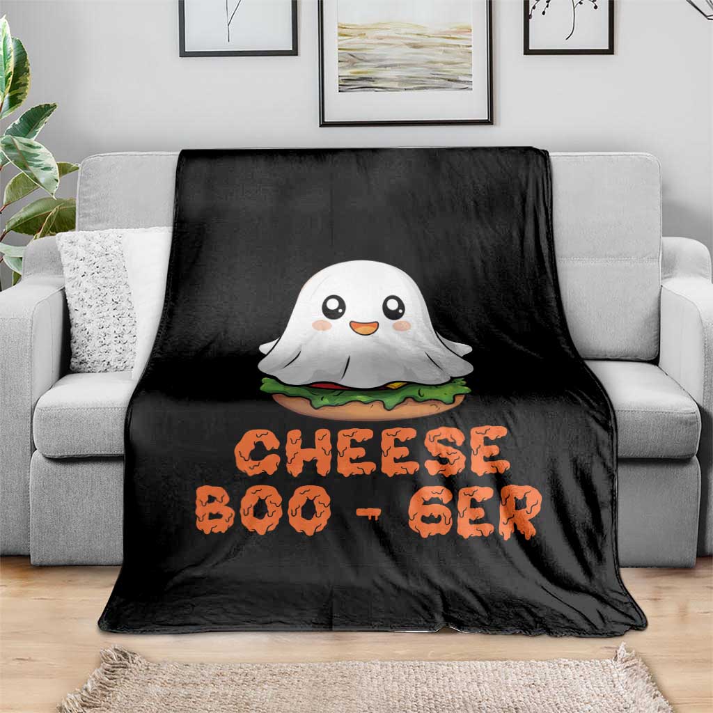 Funny Halloween Throw Blanket Cheese Boo-ger Cute Hamburger Ghost TS09 Print Your Wear