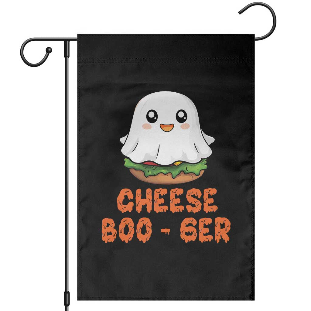Funny Halloween Garden Flag Cheese Boo-ger Cute Hamburger Ghost TS09 Black Print Your Wear