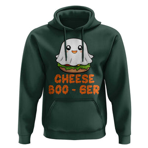 Funny Halloween Hoodie Cheese Boo-ger Cute Hamburger Ghost TS09 Dark Forest Green Print Your Wear