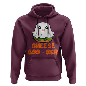Funny Halloween Hoodie Cheese Boo-ger Cute Hamburger Ghost TS09 Maroon Print Your Wear